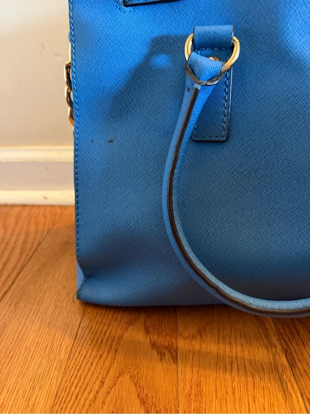 Authentic Michael Kors Large Bright Blue Hamilton Bag